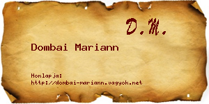 Dombai Mariann névjegykártya